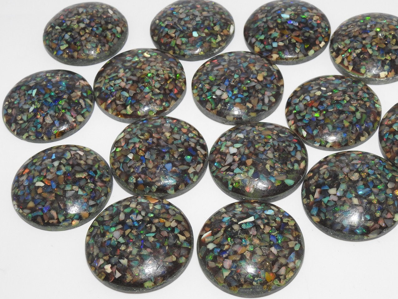 Ethiopian Black Opal Smooth Round Shape Cabochon,Multi Flashy Fire,Stabilized Gemstone,Loose Stone,For Making Jewelry,37X37MM (wm)EO2 | Save 33% - Rajasthan Living 16