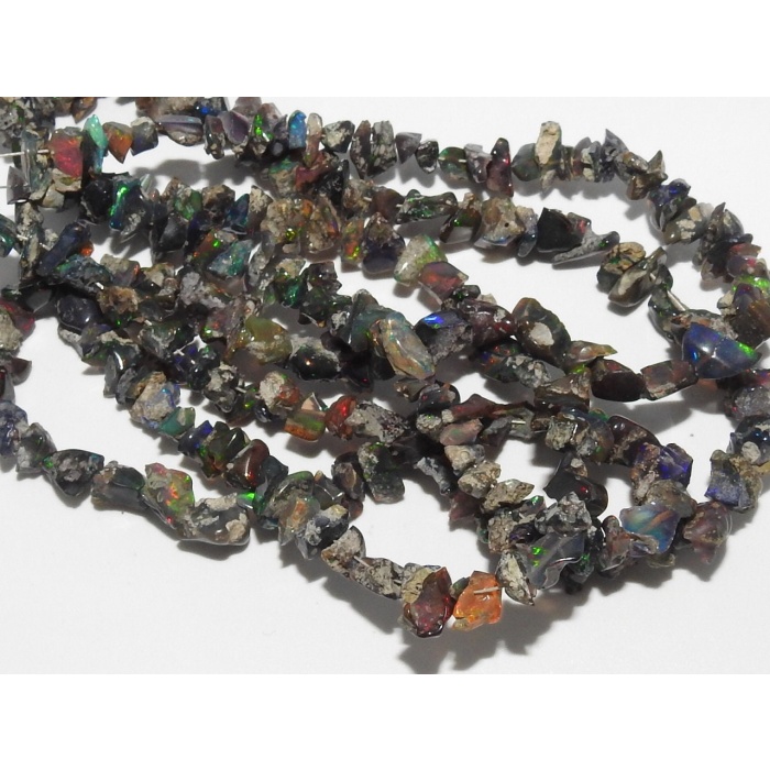 Reserved Ethiopian Black Opal Rough Beads,Chip,Uncut,Nuggets,Anklets,Multi Fire,Loose Raw Stone,16Inch Strand 7X4MM Approx PME-EO1 | Save 33% - Rajasthan Living 8