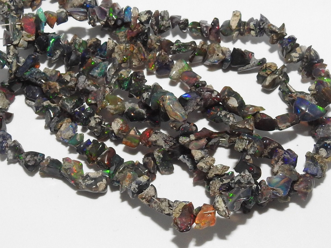 Reserved Ethiopian Black Opal Rough Beads,Chip,Uncut,Nuggets,Anklets,Multi Fire,Loose Raw Stone,16Inch Strand 7X4MM Approx PME-EO1 | Save 33% - Rajasthan Living 14