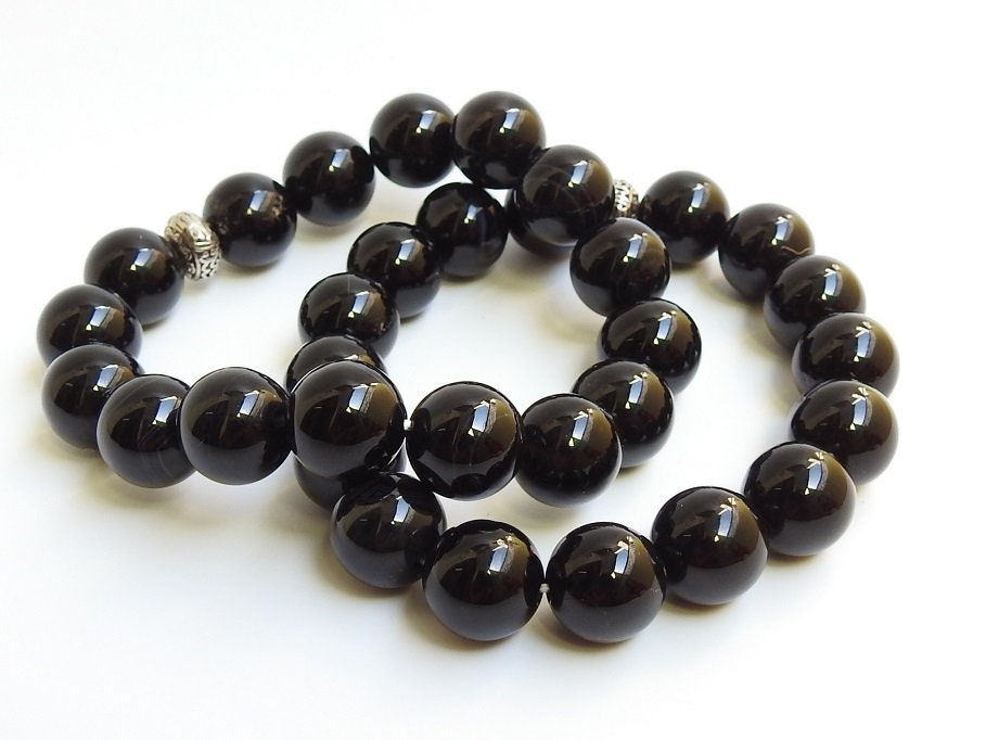 Natural Black Onyx Bracelet,Smooth,Sphere,Ball,Roundel Beads,Personalized Gift,One Of A Kind 16Piece 12MM Approx Wholesaler,Supplies (pme)B4 | Save 33% - Rajasthan Living 14