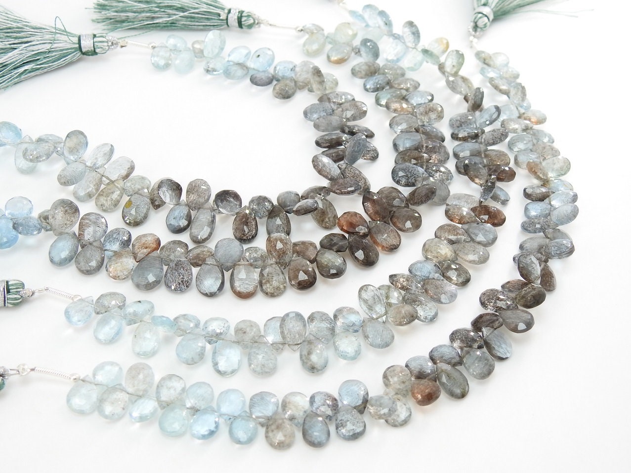 Moss Aquamarine Faceted Teardrop,Multi Shaded,Loose Bead 8Inch 9X6To8X5MM Approx Wholesale Price,New Arrival,100%Natural BB(BR4) | Save 33% - Rajasthan Living 17