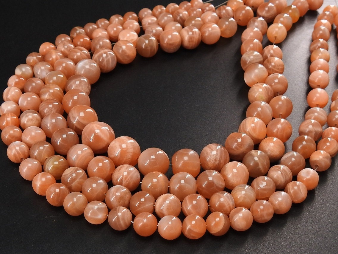 Peach Moonstone Smooth Sphere Ball Bead,Round Shape,Roundel,Handmade,Loose Stone,Wholesaler,Supplies,14Inch Strand 100%Natural (Pme)B7 | Save 33% - Rajasthan Living 17