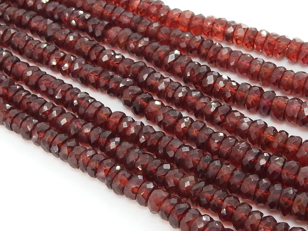 Mozambique Garnet Faceted Roundel Beads,Handmade,Loose Stone,Necklace,For Making Jewelry,16Inch Strand,Wholesaler,Supplies,100%NaturalBB(B6) | Save 33% - Rajasthan Living 21