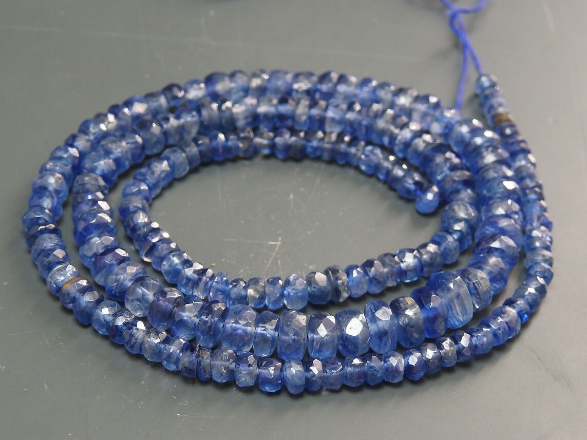 Blue Kyanite Micro Faceted Roundel Beads,Loose Stone,Handmade,For Jewelry Makers,16Inch Strand 2To5MM Approx,100%Natural B13 | Save 33% - Rajasthan Living 12