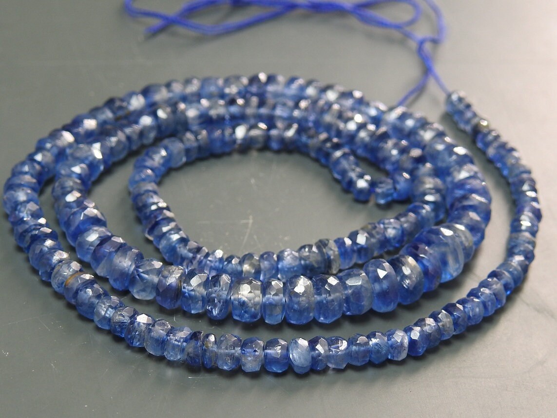 Blue Kyanite Micro Faceted Roundel Beads,Loose Stone,Handmade,For Jewelry Makers,16Inch Strand 2To5MM Approx,100%Natural B13 | Save 33% - Rajasthan Living 14
