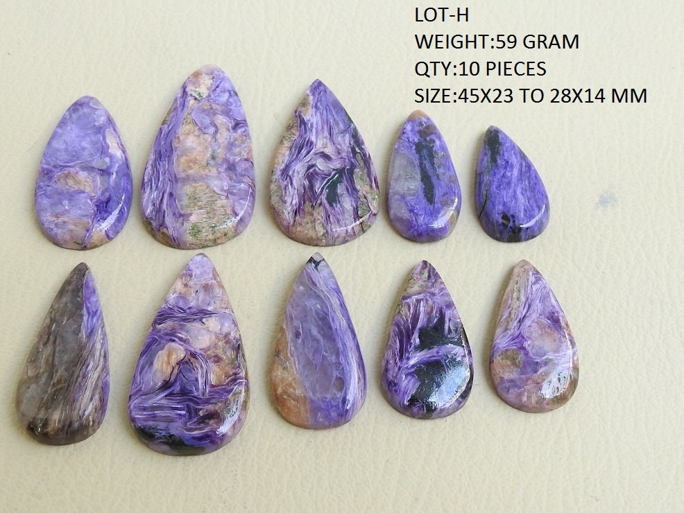 Charoite Smooth Cabochons Lot,Loose Stone,Fancy Shape,Handmade,Gemstone For Making Pendent,Jewelry Wholesale Price New Arrival C3 | Save 33% - Rajasthan Living 21