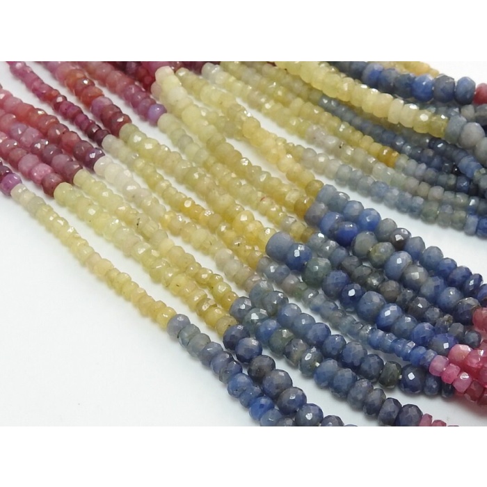 100%Natural,Sapphire Faceted Roundel Bead,Multi Shaded,Loose Stone,Necklace,For Making Jewelry,Wholesaler,Supplies,16Inch Strand PME(B13) | Save 33% - Rajasthan Living 10