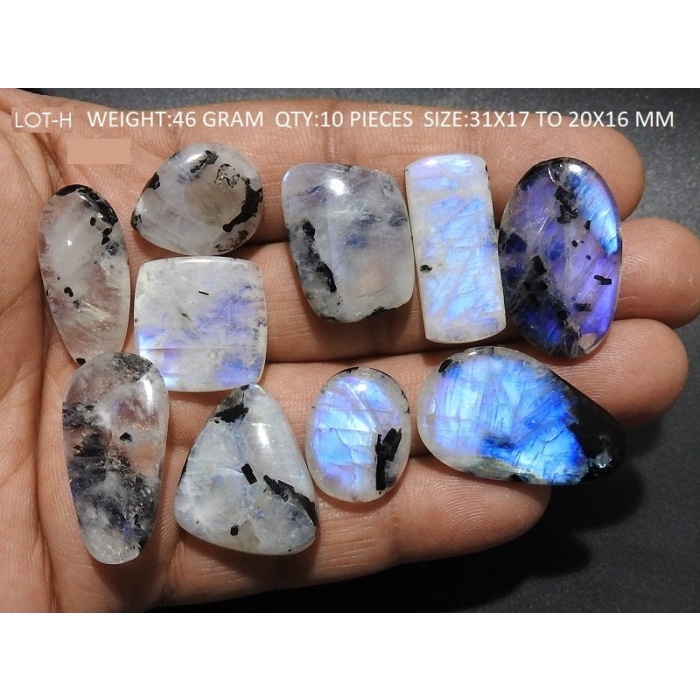 White Rainbow Moonstone Cabochon Lot,Smooth,Blue Flashy Fire,Fancy Shape,Loose Stone,Gemstones For Pendent,Jewelry,Wholesaler,Supplies C1 | Save 33% - Rajasthan Living 13