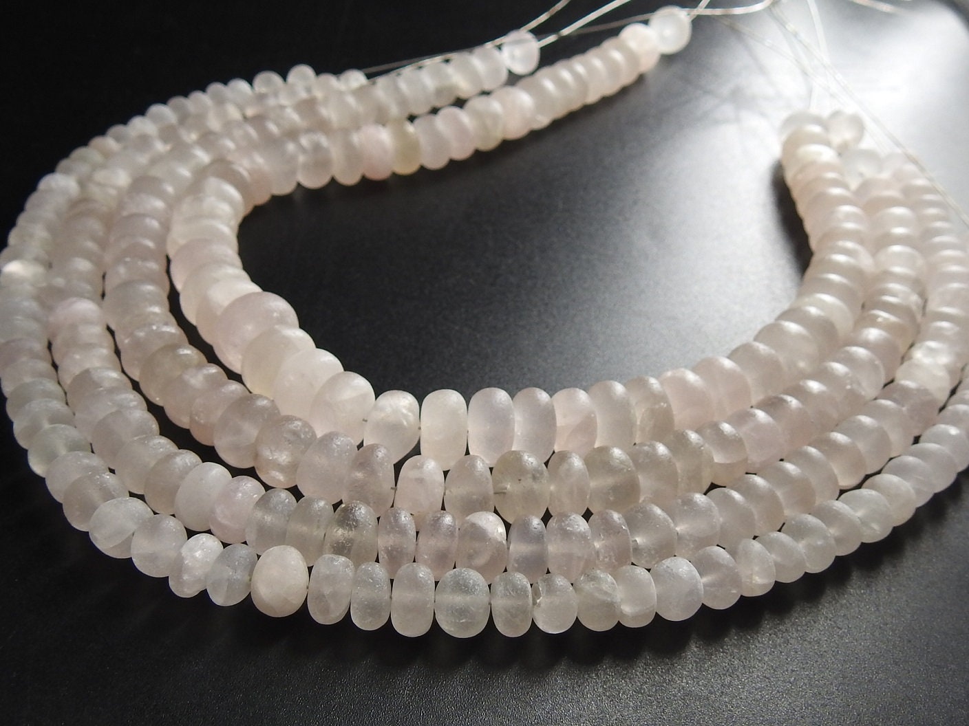 12 Inch Strand Natural Rose Quartz Smooth Matte Polished Roundel Beads Wholesale Price New Arrival B3 | Save 33% - Rajasthan Living 14