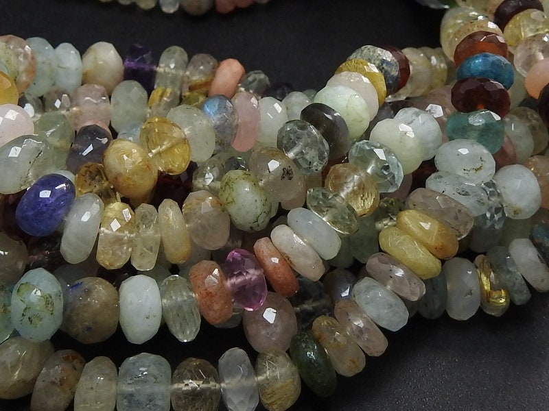 Mix Gemstone Faceted Roundel Beads,Multi Stone,Disco Gemstone,Handmade,Loose,16Inch Strand 6To4MM Approx,Wholesaler,Supplies,100%Natural B13 | Save 33% - Rajasthan Living 13