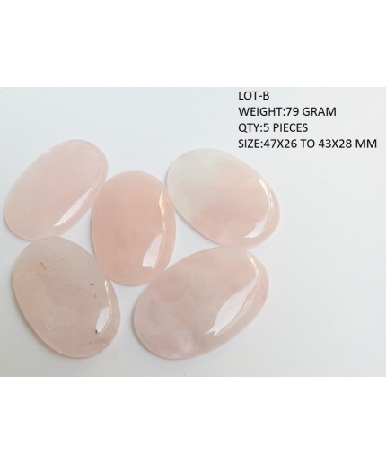 Rose Quartz Smooth Cabochon Lot,Oval Shape,Handmade,Loose Gemstone,For Making Jewelry | Save 33% - Rajasthan Living 3