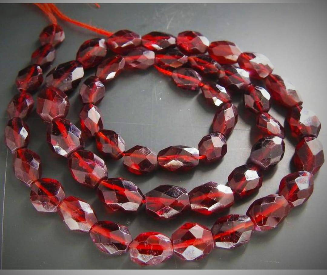 100%Natural Mozambique Garnet Faceted Tumble,Nugget,Loose Stone,Handmade,For Jewelry Making 16Inch Strand 10X7To5X4 MM Approx PMETU2 | Save 33% - Rajasthan Living 15