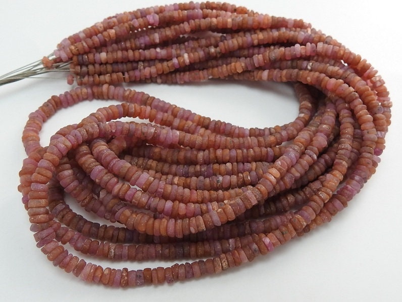 Natural Ruby Smooth Roundel Bead,Handmade,Matte Polished,16Inch Strand 3To4MM Approx,Wholesale Price,New Arrival PME(B5) | Save 33% - Rajasthan Living 17