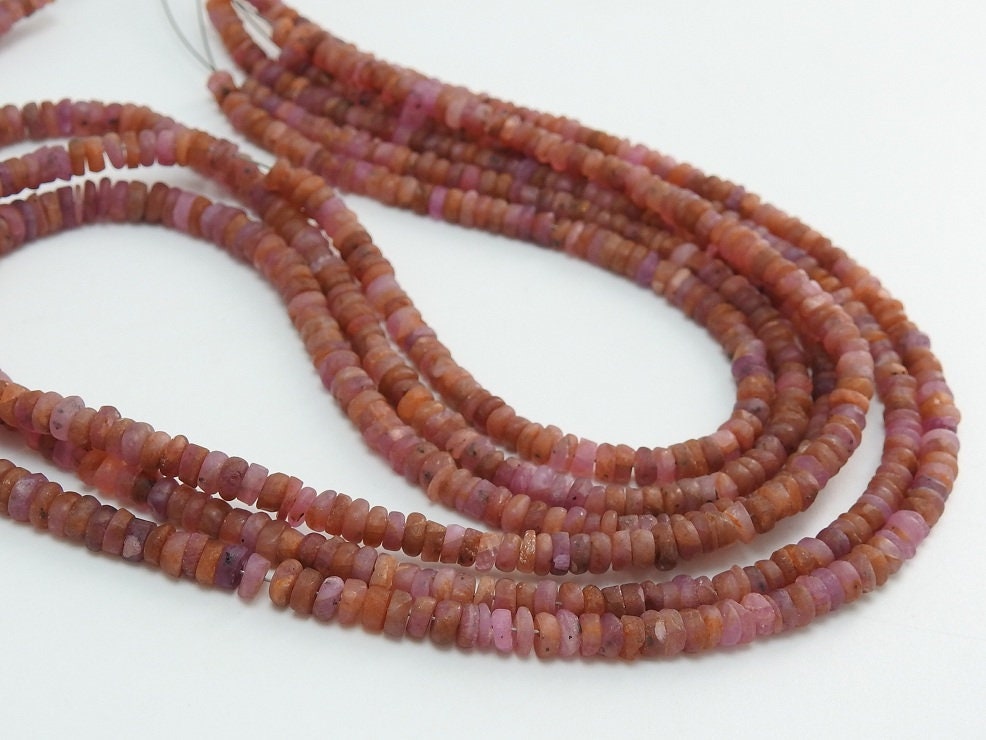 Natural Ruby Smooth Roundel Bead,Handmade,Matte Polished,16Inch Strand 3To4MM Approx,Wholesale Price,New Arrival PME(B5) | Save 33% - Rajasthan Living 12