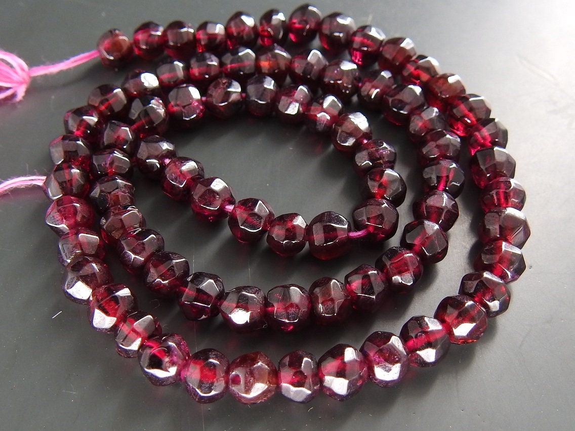 Natural Rodolite Garnet Faceted Roundel Beads,Loose Stone,Necklace,For Jewelry Makers 13Inch 5MM Approx Wholesale Price,New Arrival B6 | Save 33% - Rajasthan Living 17