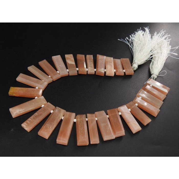 Peach Moonstone Faceted Fancy Rectangle,Baguette,Handmade,26Pieces Strand 27X8To14X8MM Approx,Wholesaler,Supplies,100%Natural PME(BR8) | Save 33% - Rajasthan Living 9