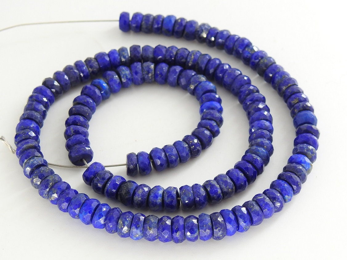 Lapis Lazuli Faceted Roundel Bead,Loose Stone,Handmade,Necklace,For Making Jewelry,Beaded Bracelet,Wholesaler 100%Natural B6 | Save 33% - Rajasthan Living 20