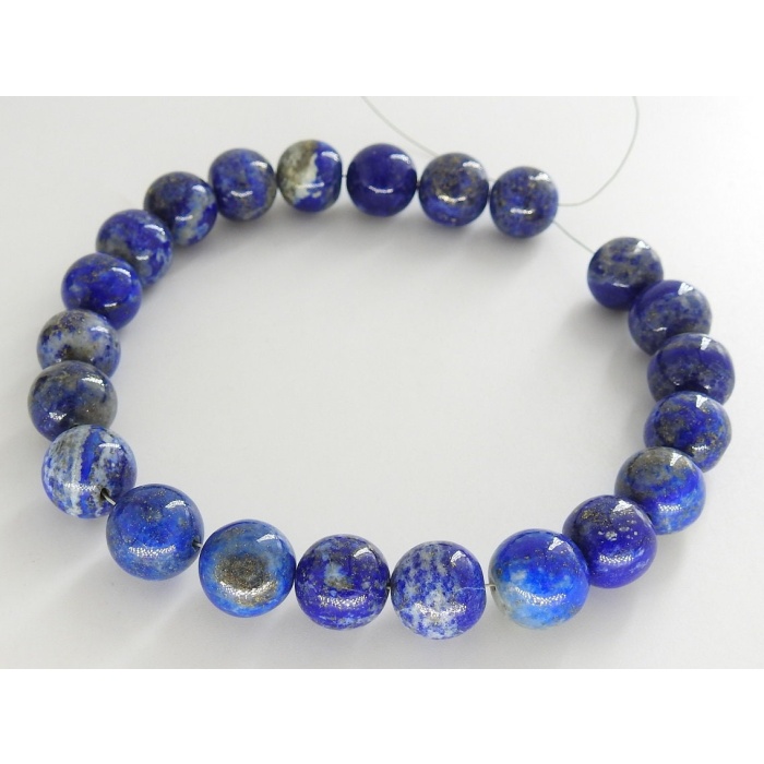 100%Natural Lapis Lazuli Sphere,Ball,Smooth,Round,Rondelle,Loose Bead,Handmade,Bracelet,Beaded,For Making Jewelry,9Inch 11MM Approx,PME-B6 | Save 33% - Rajasthan Living 6