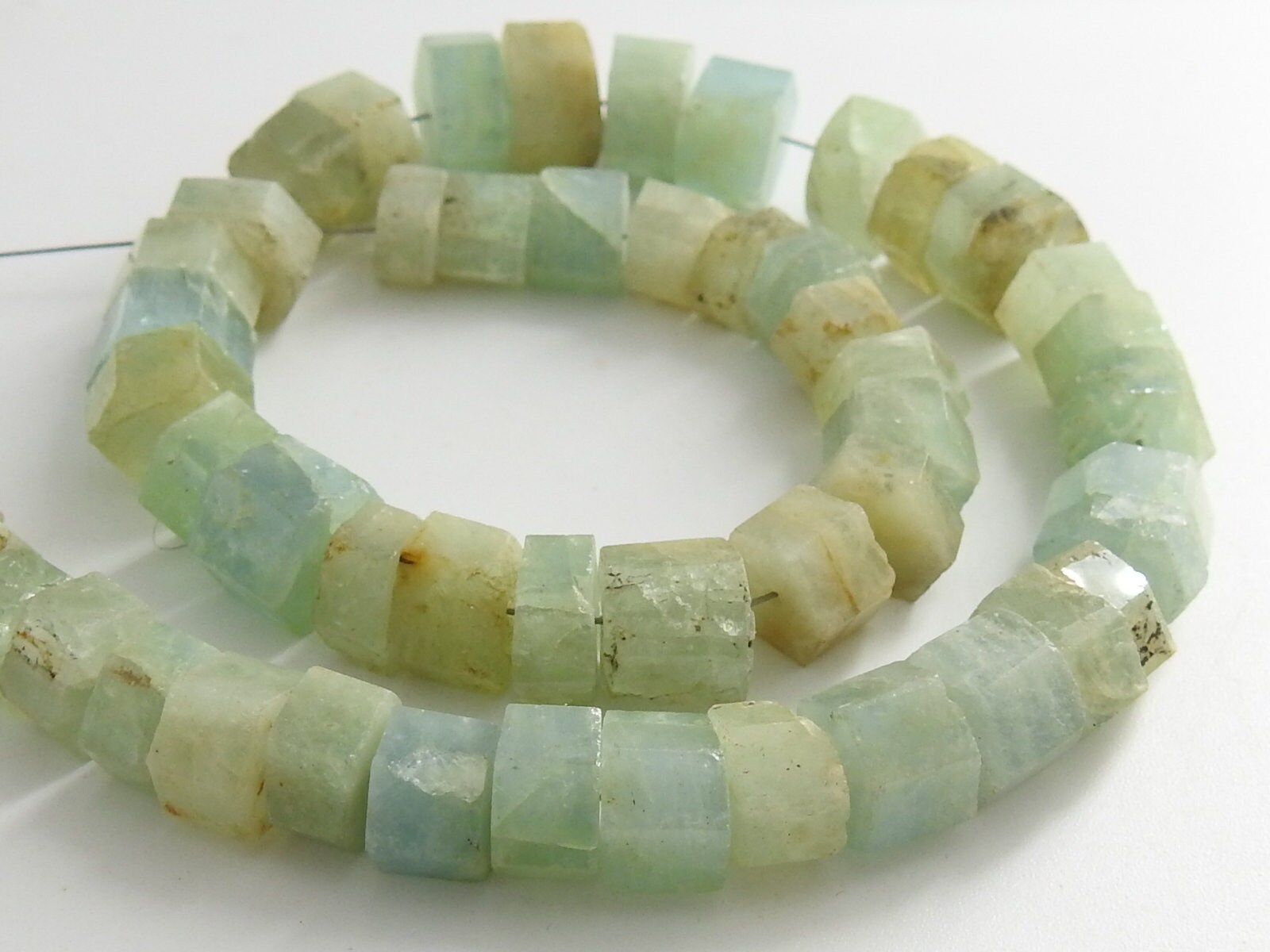 Aquamarine Faceted Tyre,Coin,Button,Wheel Shape Beads,Blue,Loose Stone,10Inch 9X6To6X4MM Approx,Wholesale Price,New Arrival,100%NaturalT2 | Save 33% - Rajasthan Living 15