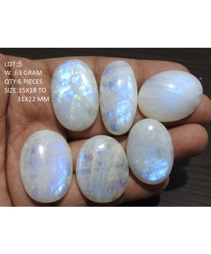White Rainbow Moonstone Cabochon Lot,Smooth,Blue Flashy Fire,Fancy Shape,Loose Stone,Gemstones For Pendent,Jewelry,Wholesaler,Supplies C1 | Save 33% - Rajasthan Living 3