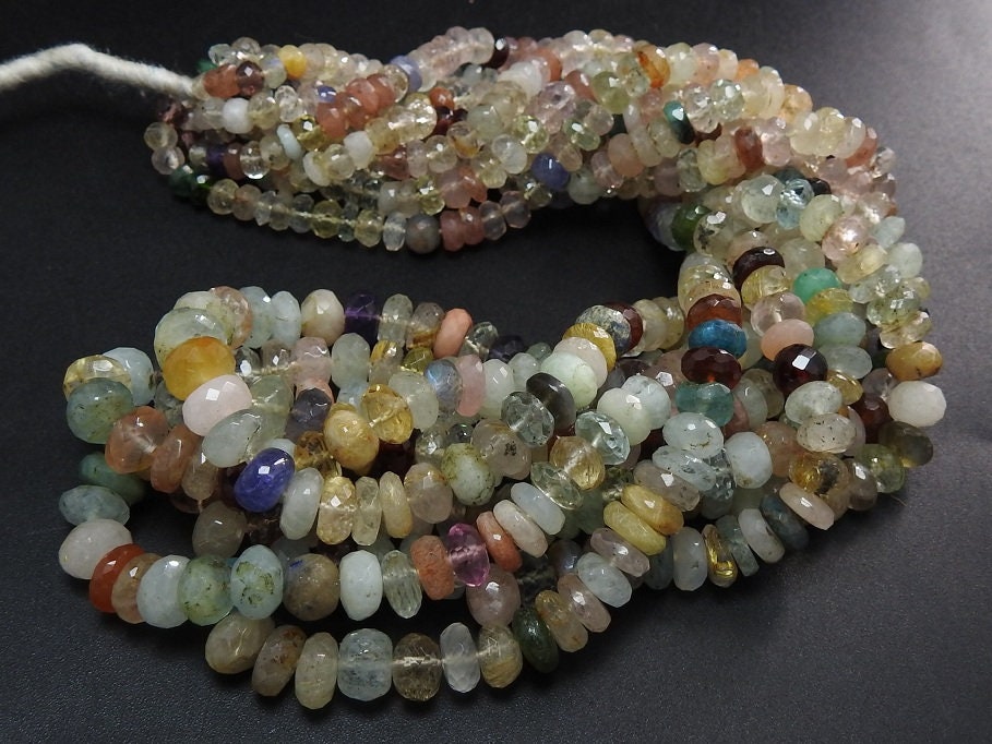 Mix Gemstone Faceted Roundel Beads,Multi Stone,Disco Gemstone,Handmade,Loose,16Inch Strand 6To4MM Approx,Wholesaler,Supplies,100%Natural B13 | Save 33% - Rajasthan Living 11