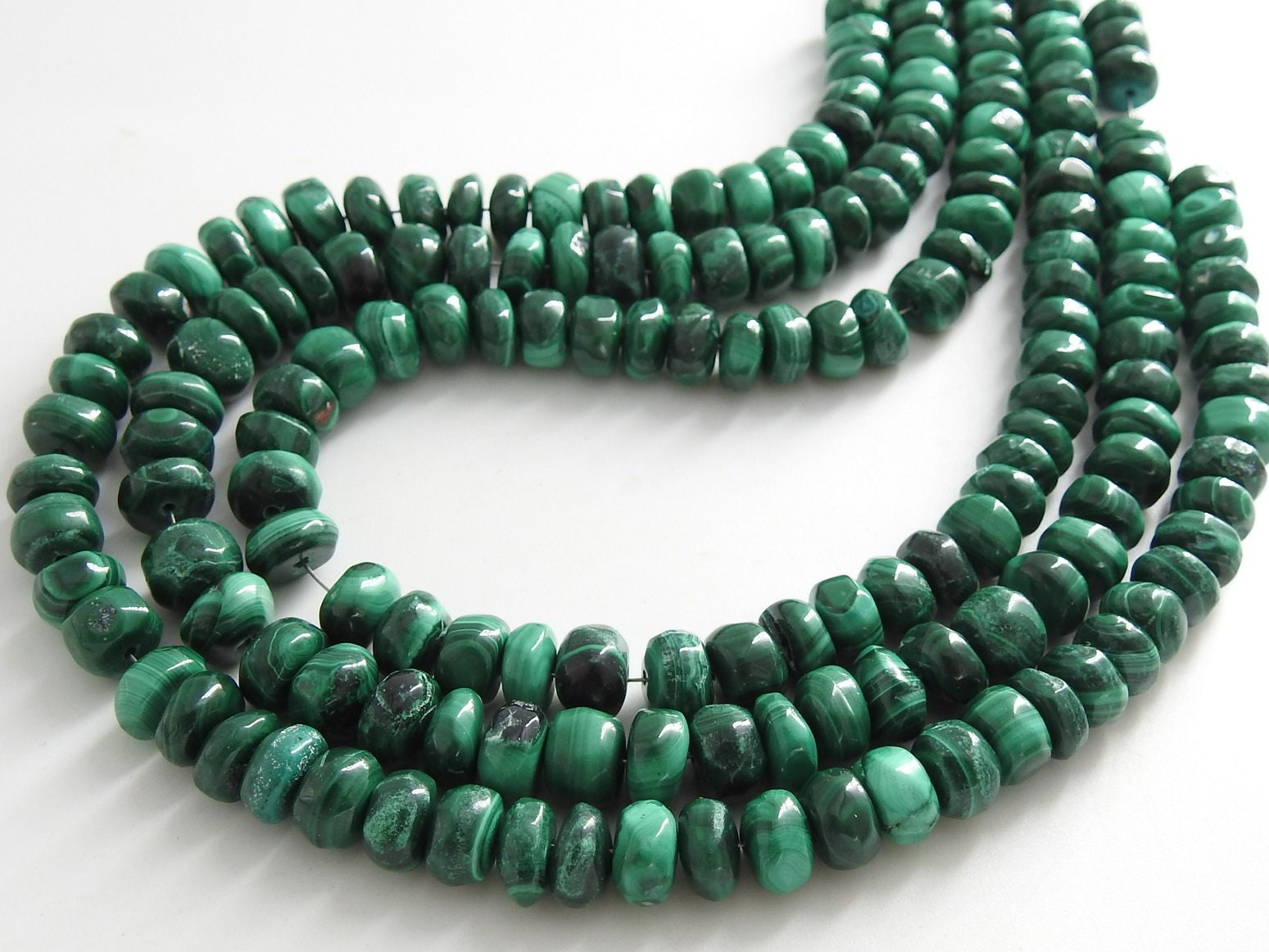 Malachite Roundel Bead,Smooth,Loose Stone,Handmade,For Making Jewelry,Necklace,Wholesaler,Supplies,10Inch Strand,100%Natural PME(B13) | Save 33% - Rajasthan Living 12