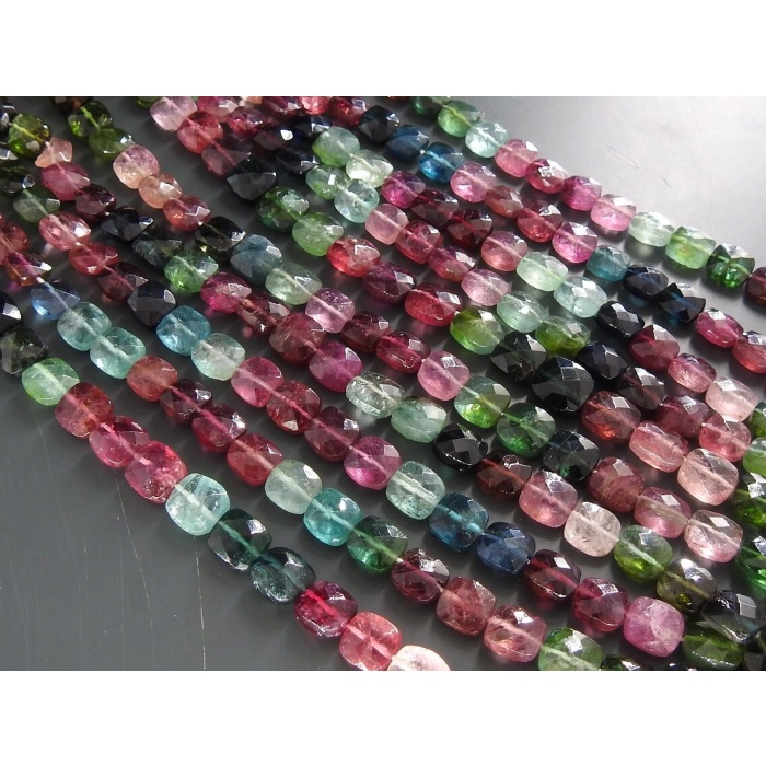 Tourmaline Micro Faceted Cushions,Square,Multi Color,Handmade,Loose Bead,Gemstone,For Making Jewelry,Necklace,Bracelet 100%Natural | Save 33% - Rajasthan Living 8