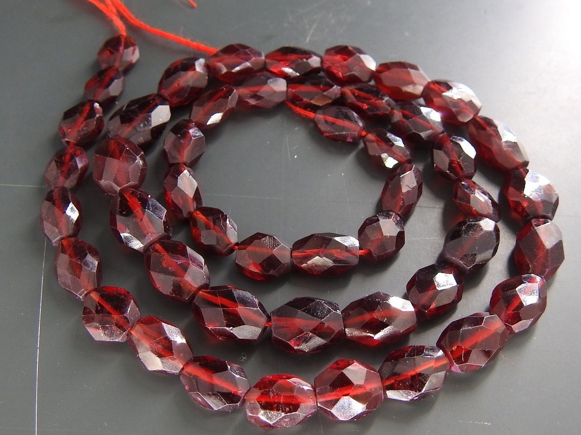 100%Natural Mozambique Garnet Faceted Tumble,Nugget,Loose Stone,Handmade,For Jewelry Making 16Inch Strand 10X7To5X4 MM Approx PMETU2 | Save 33% - Rajasthan Living 18