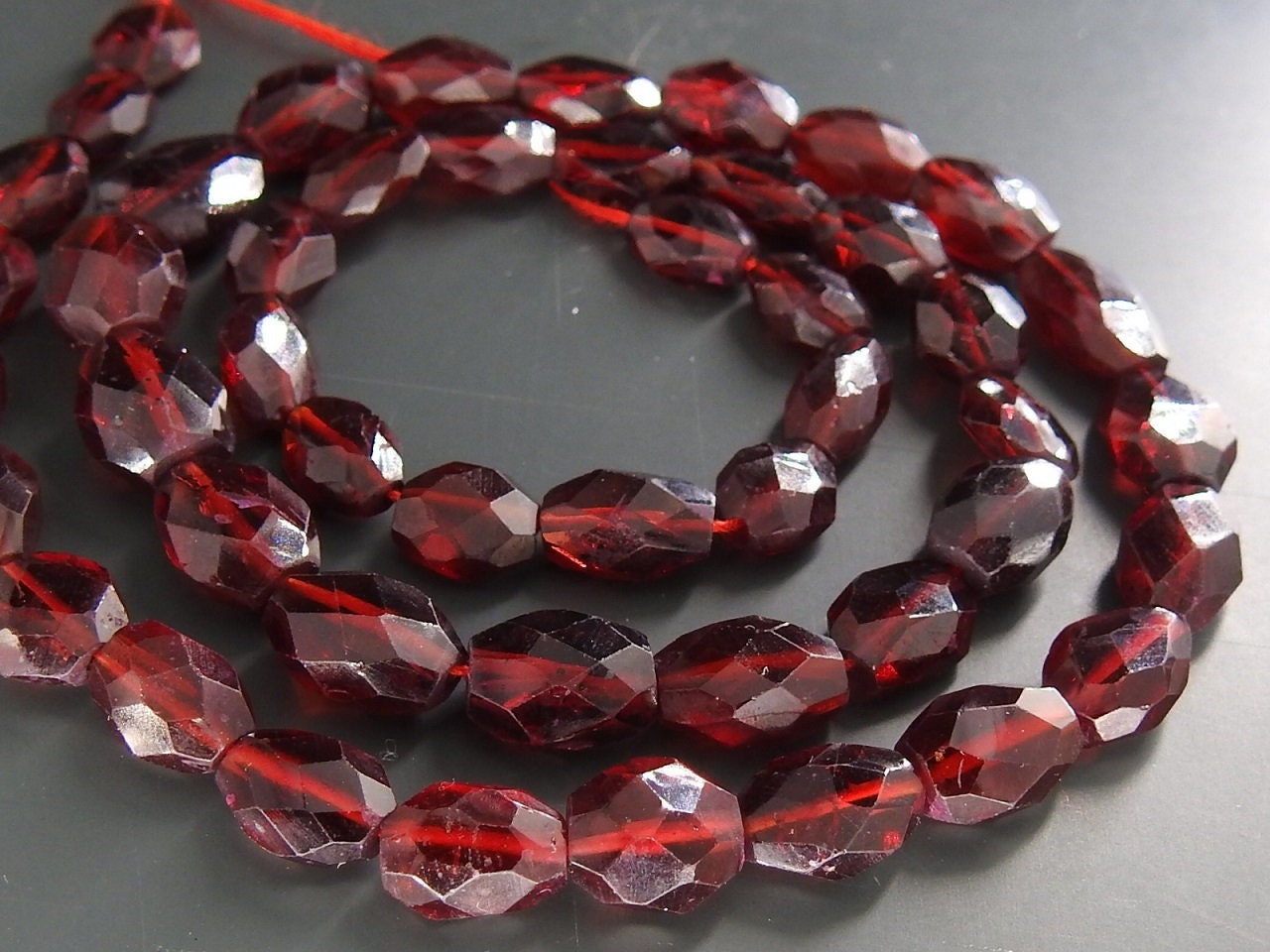 100%Natural Mozambique Garnet Faceted Tumble,Nugget,Loose Stone,Handmade,For Jewelry Making 16Inch Strand 10X7To5X4 MM Approx PMETU2 | Save 33% - Rajasthan Living 20