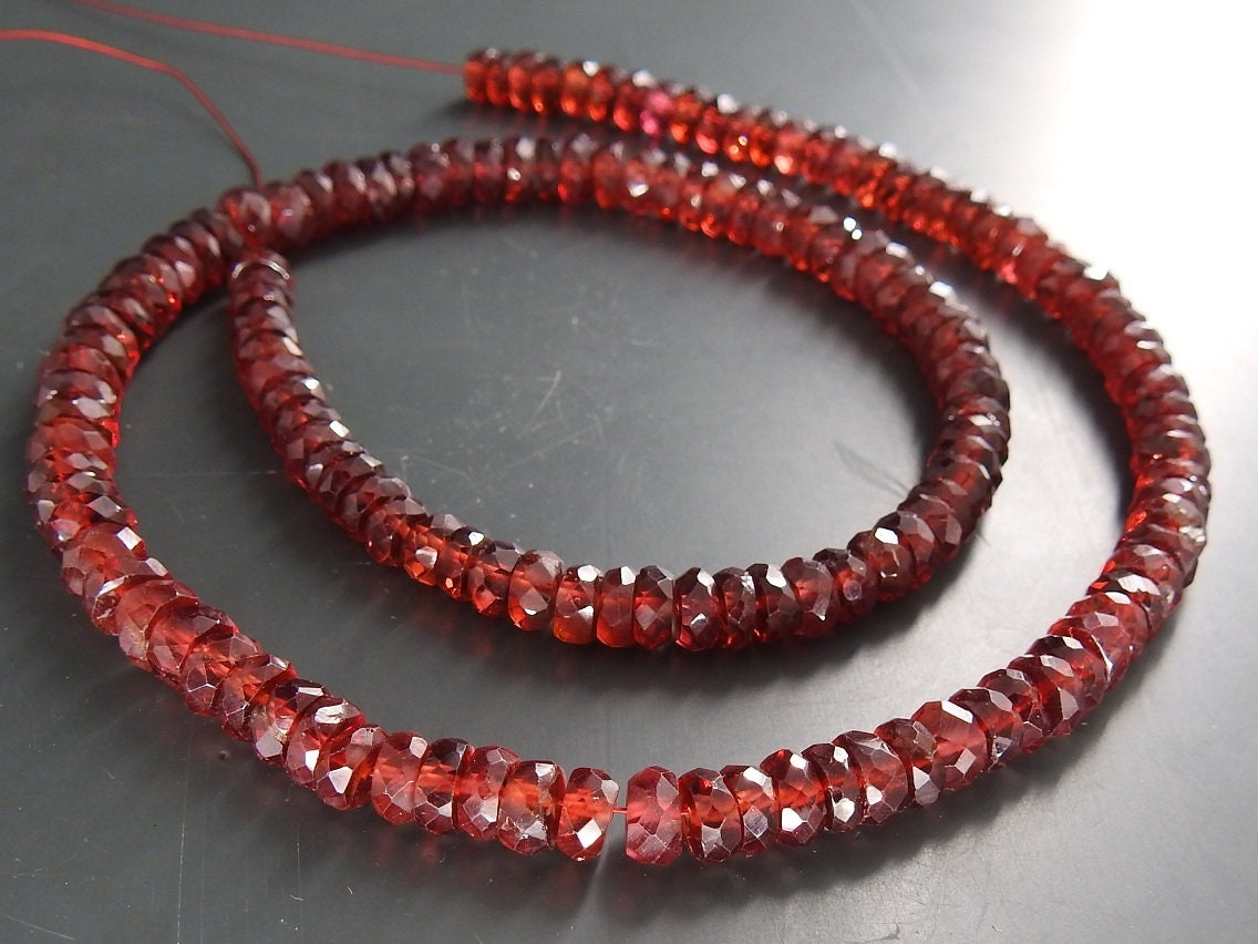 Mozambique Garnet Faceted Roundel Beads,Handmade,Loose Stone,Necklace,For Making Jewelry,16Inch Strand,Wholesaler,Supplies,100%NaturalBB(B6) | Save 33% - Rajasthan Living 16