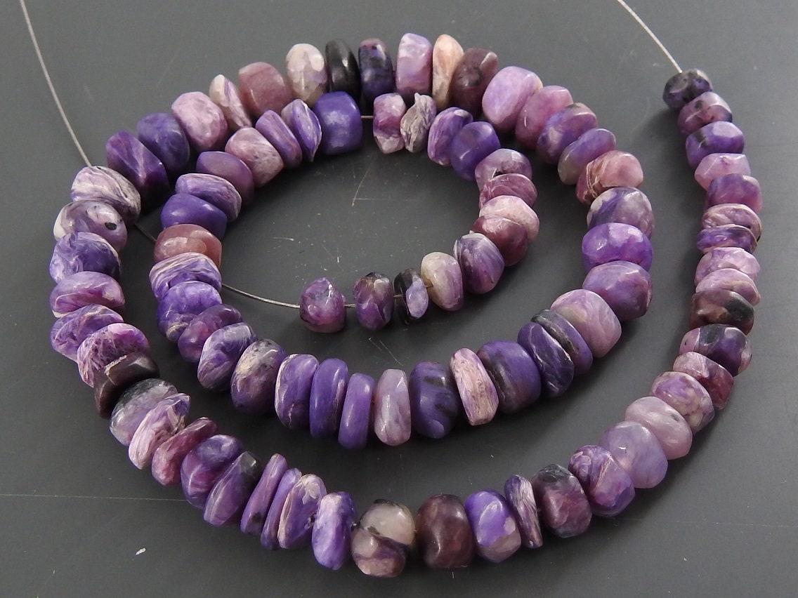 Charoite Natural Smooth Roundel Beads,Matte Polished,Wholesale Price,New Arrival 12Inch B13 | Save 33% - Rajasthan Living 14