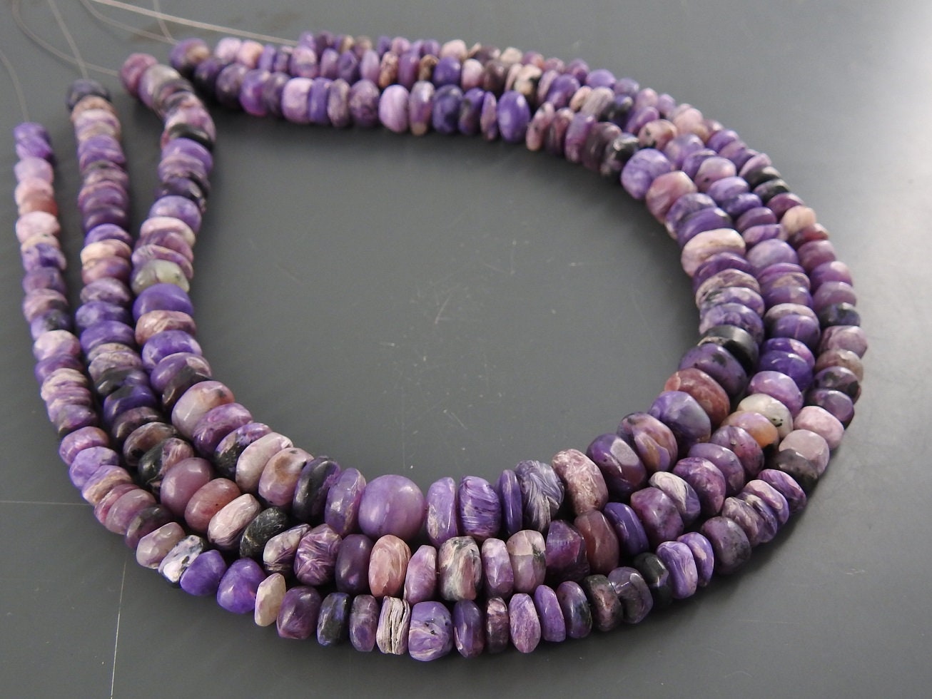 Charoite Natural Smooth Roundel Beads,Matte Polished,Wholesale Price,New Arrival 12Inch B13 | Save 33% - Rajasthan Living 11