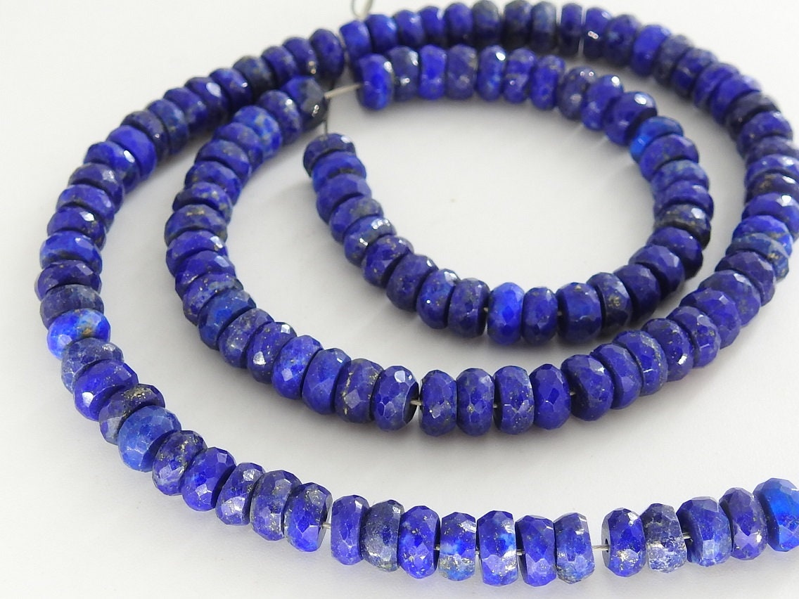 Lapis Lazuli Faceted Roundel Bead,Loose Stone,Handmade,Necklace,For Making Jewelry,Beaded Bracelet,Wholesaler 100%Natural B6 | Save 33% - Rajasthan Living 24