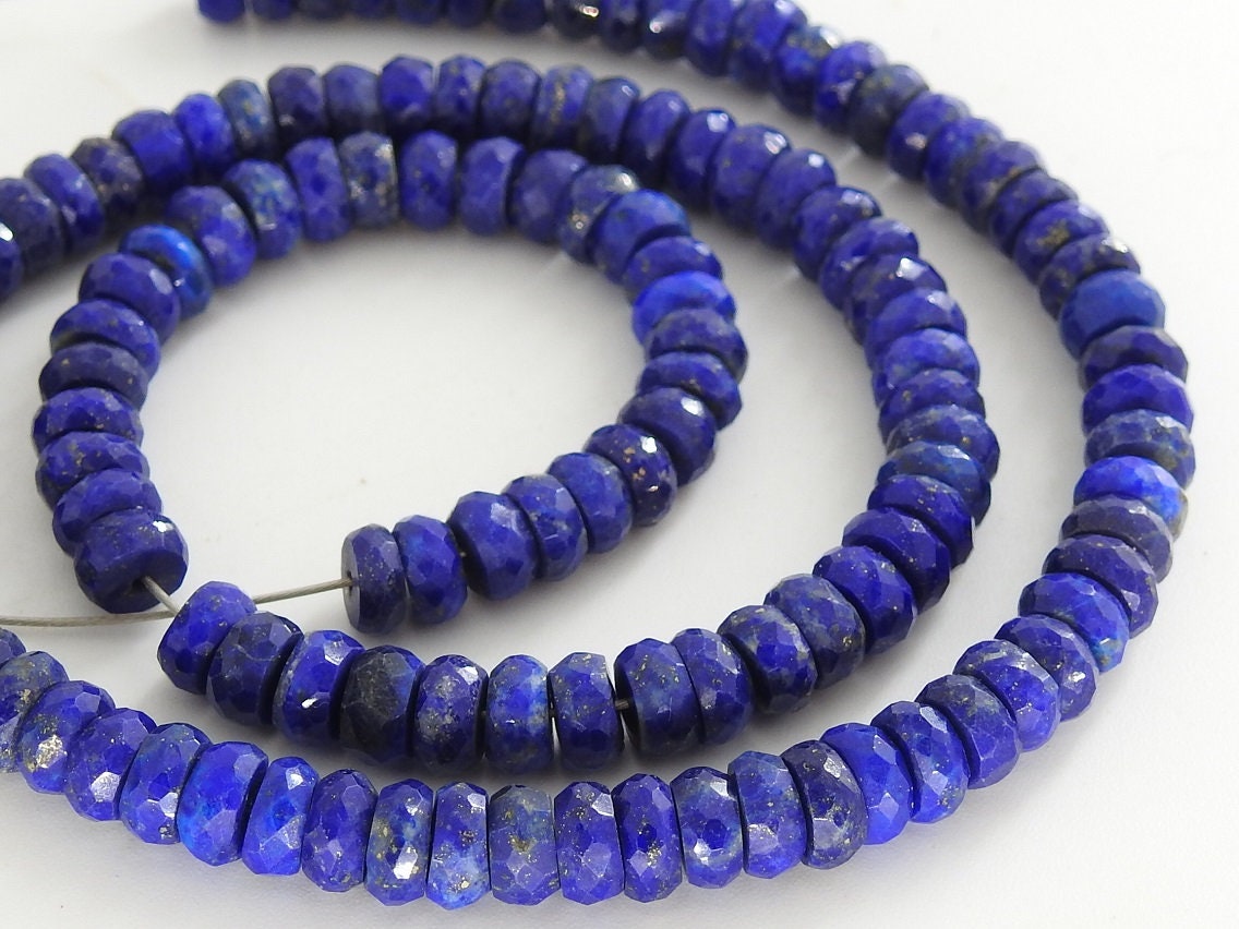 Lapis Lazuli Faceted Roundel Bead,Loose Stone,Handmade,Necklace,For Making Jewelry,Beaded Bracelet,Wholesaler 100%Natural B6 | Save 33% - Rajasthan Living 18