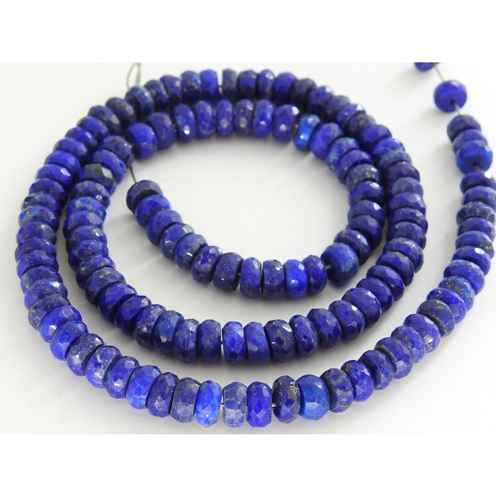 Lapis Lazuli Faceted Roundel Bead,Loose Stone,Handmade,Necklace,For Making Jewelry,Beaded Bracelet,Wholesaler 100%Natural B6 | Save 33% - Rajasthan Living 6