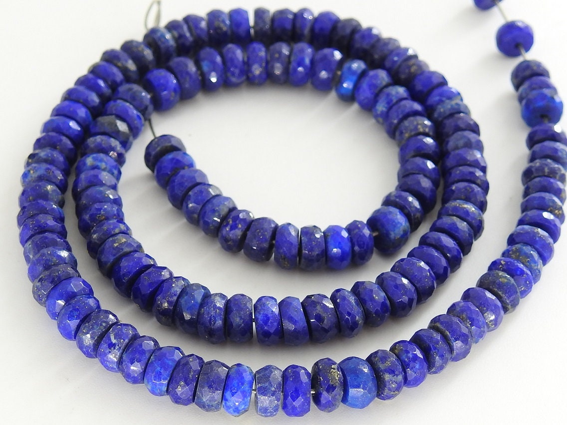 Lapis Lazuli Faceted Roundel Bead,Loose Stone,Handmade,Necklace,For Making Jewelry,Beaded Bracelet,Wholesaler 100%Natural B6 | Save 33% - Rajasthan Living 16