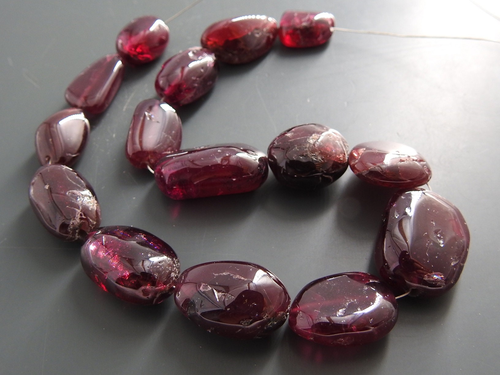 Natural Rhodolite Garnet Tumble,Smooth,Nuggets,Loose Bead,Handmade,For Making Jewelry,Wholesaler,12Inch 16X14To12X9MM Approx,PME-TU2 | Save 33% - Rajasthan Living 23