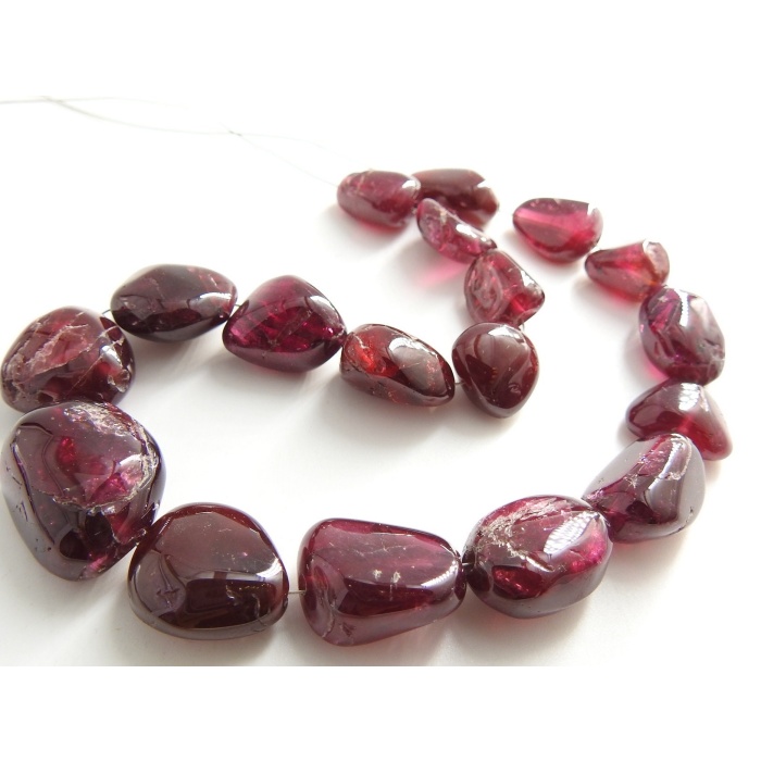 Natural Rhodolite Garnet Tumble,Smooth,Nuggets,Loose Bead,Handmade,For Making Jewelry,Wholesaler,12Inch 16X14To12X9MM Approx,PME-TU2 | Save 33% - Rajasthan Living 8