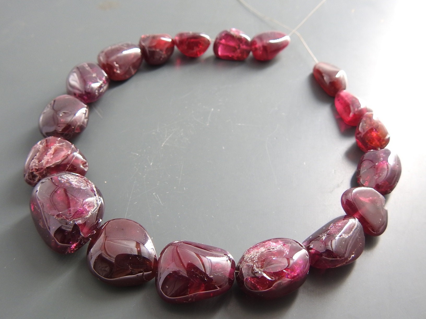 Natural Rhodolite Garnet Tumble,Smooth,Nuggets,Loose Bead,Handmade,For Making Jewelry,Wholesaler,12Inch 16X14To12X9MM Approx,PME-TU2 | Save 33% - Rajasthan Living 16