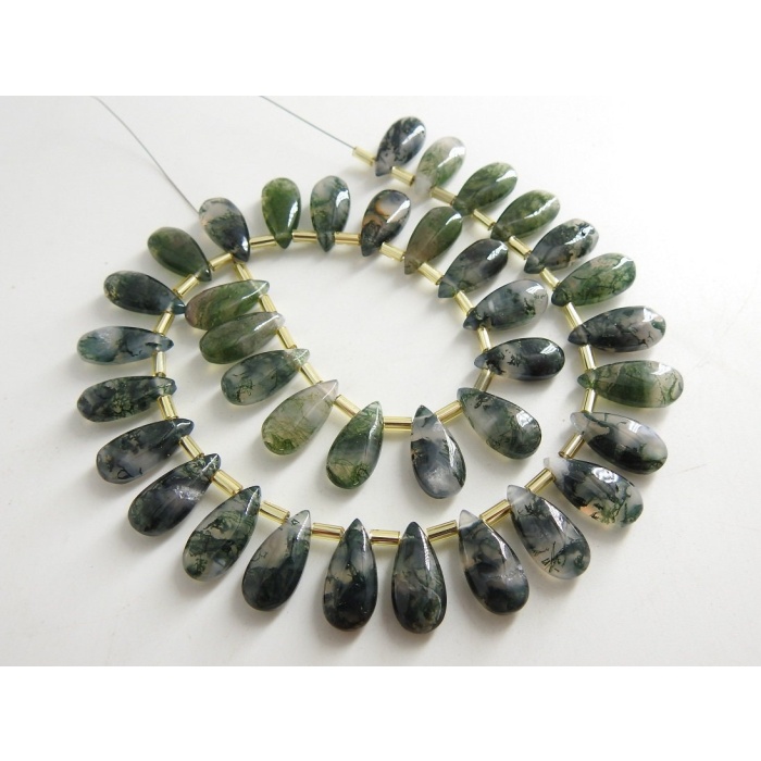 Green Moss Agate Smooth Teardrop,Drop,Loose Gemstone,Earring Pair,Jewelry,Fashionable Bead,Handmade,15X7MM Approx PME-CY3 | Save 33% - Rajasthan Living 8
