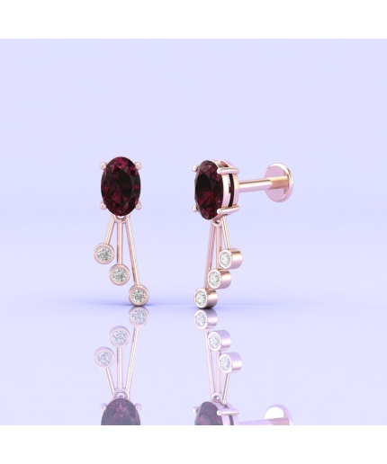 Rhodolite Garnet Earrings, 14K Stud Earrings, Birthstone Earrings, Handmade Jewelry, Minimalist Jewelry, Gift for Women, Gemstone Earrings | Save 33% - Rajasthan Living