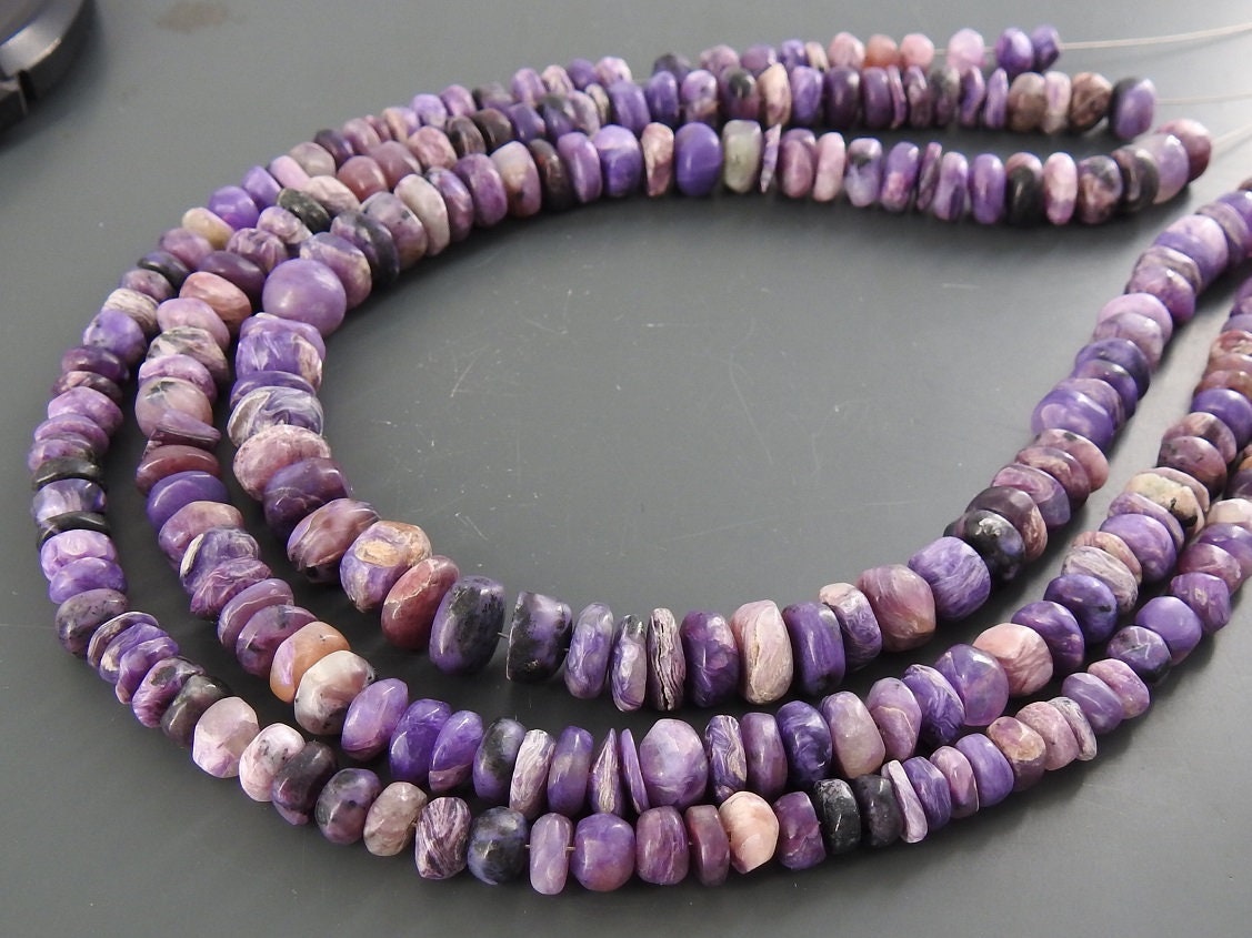 Charoite Natural Smooth Roundel Beads,Matte Polished,Wholesale Price,New Arrival 12Inch B13 | Save 33% - Rajasthan Living 13
