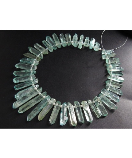 Aqua Blue Aura Crystal Quartz Rough Stick,Loose Stone,Raw,Healing Gemstone,For Making Jewelry,Wholesaler 10Inch 28X6To11X4MM Approx R6 | Save 33% - Rajasthan Living