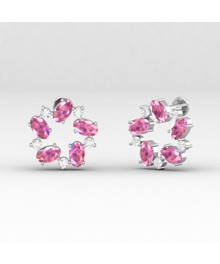 14K Pink Spinel Dainty Stud Earrings, Handmade Jewelry, Gemstone Earrings, Anniversary Gift, August Birthstone Earrings, Natural Spinel | Save 33% - Rajasthan Living 3