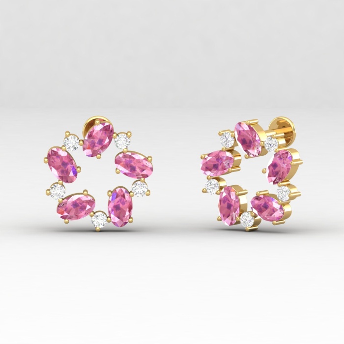 14K Pink Spinel Dainty Stud Earrings, Handmade Jewelry, Gemstone Earrings, Anniversary Gift, August Birthstone Earrings, Natural Spinel | Save 33% - Rajasthan Living 9