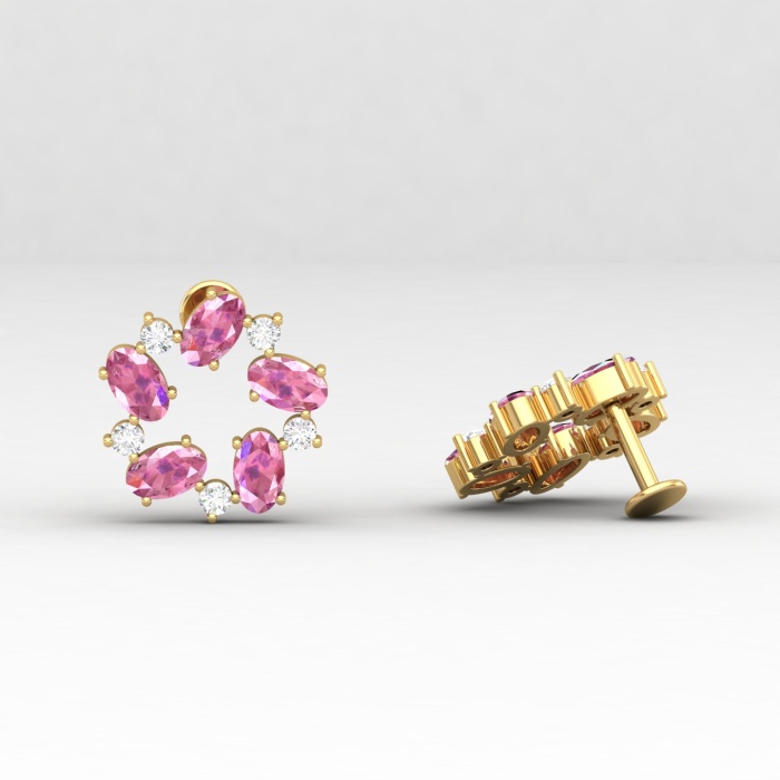 14K Pink Spinel Dainty Stud Earrings, Handmade Jewelry, Gemstone Earrings, Anniversary Gift, August Birthstone Earrings, Natural Spinel | Save 33% - Rajasthan Living 13