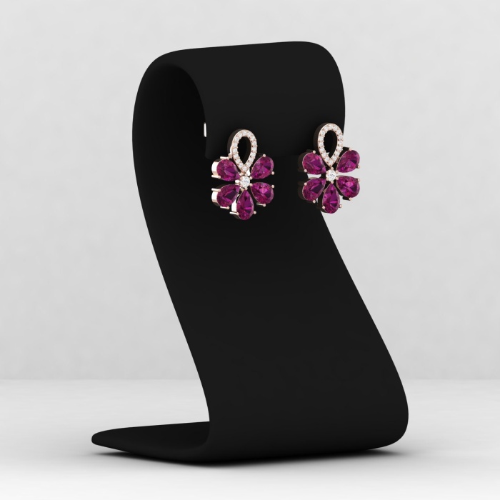 Dainty Rhodolite Garnet Drop Earrings, 14K Handmade Earrings, Gift For Women, Anniversary Gift, Birthstone Earrings, Party Jewelry, Garnet | Save 33% - Rajasthan Living 12