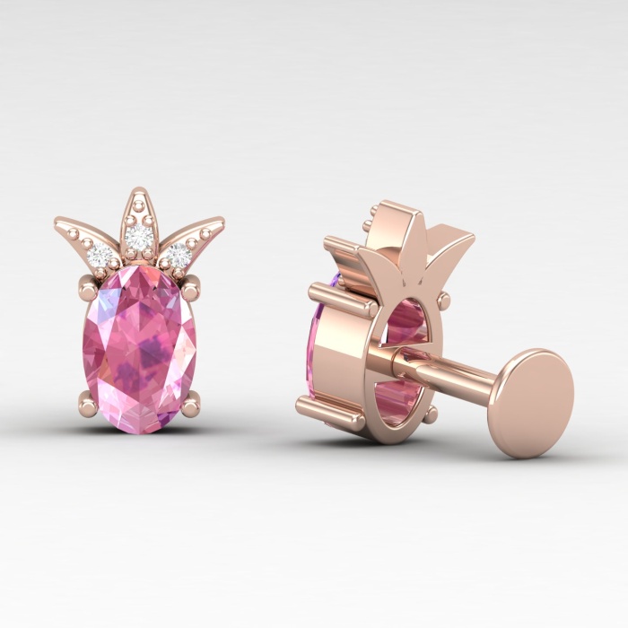 Pink Spinel 14K Stud Earrings, Minimalist Dainty Stud Earrings, Handmade Jewelry, August Birthstone Earrings, Gemstone Jewelry, Gift For Her | Save 33% - Rajasthan Living 7