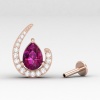 Dainty Rhodolite Garnet Stud Earrings, 14K Half Moon Handmade Stud Earrings, Gift For Her, Anniversary Gift, Birthstone Jewelry, Garnet Cut | Save 33% - Rajasthan Living 17