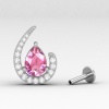 Pink Spinel 14K Dainty Stud Earrings, Half Moon Earrings, Handmade Jewelry, Gift For Women, Anniversary Gift, August Birthstone Earrings | Save 33% - Rajasthan Living 17